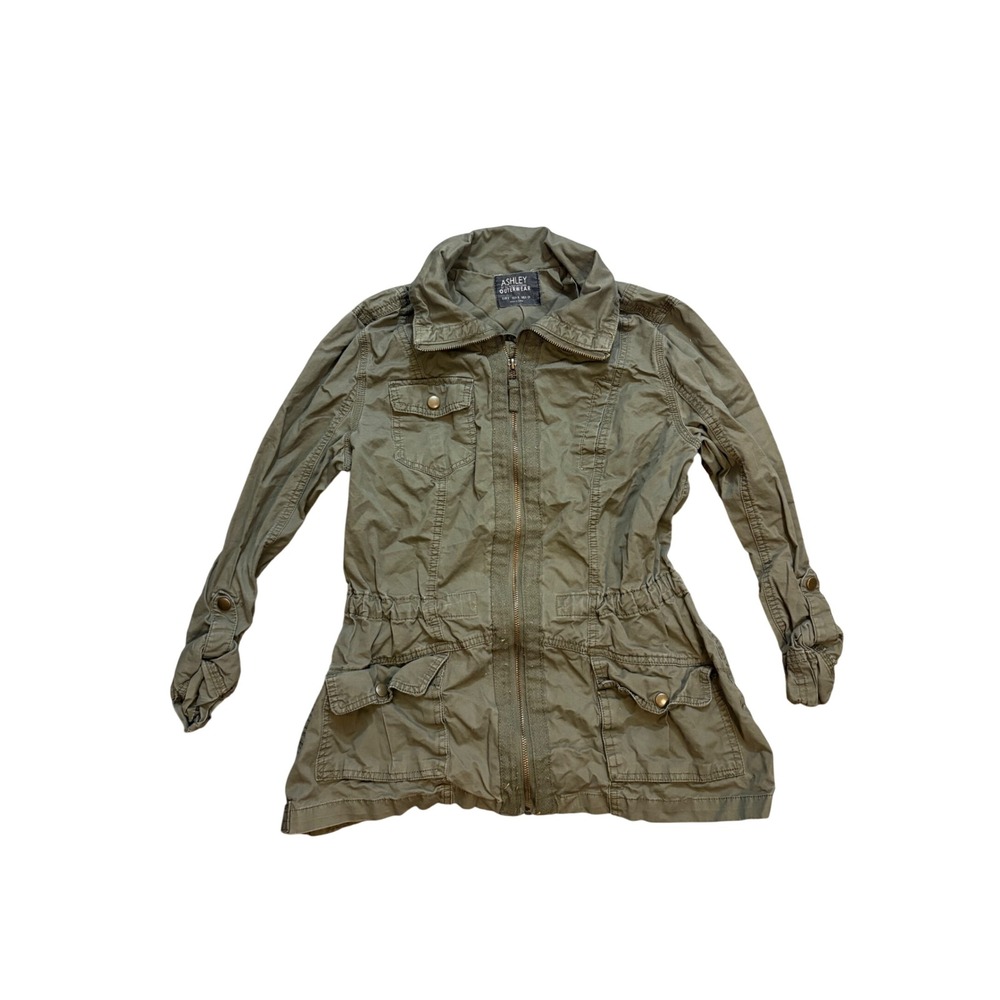 Ashley by 26 International Olive Green Utility Military Jacket Y2K Style Small